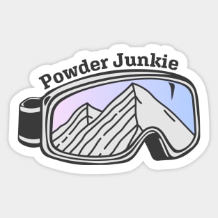 Sunset Mountain Ski Goggles | Powder Junkie Sticker